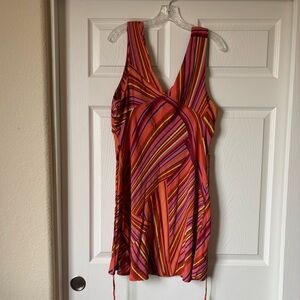 Vibrant Multi-Striped Sleeveless Dress